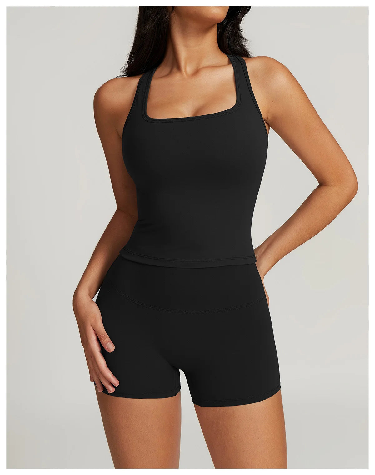 Yoga Sets 2 piece Seamless Leggings Tank Shorts Suit