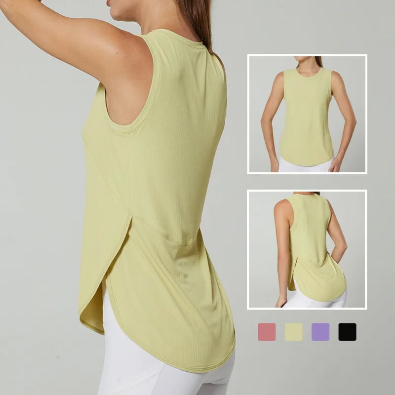 Women Gym  Sports Tank Tops Quick Dry Sleeveless Back