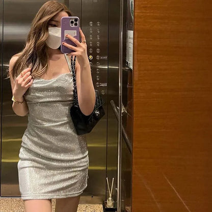 Women's Dresses Glitter Backless Strappy Dress