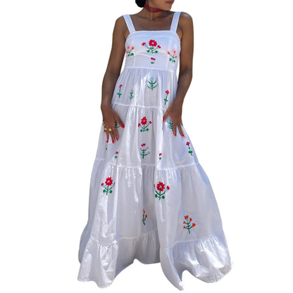 Spaghetti Strap Maxi Dress V-Neck Sleeveless