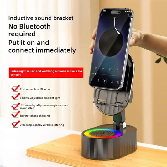 Mobile Cell Phone Stand Holder With Bluetooth Speaker HD Portable Wireless Speaker