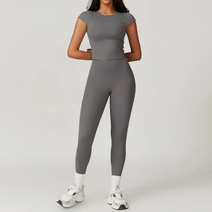 Yoga Sets 2 piece Seamless Leggings Tank Shorts Suit
