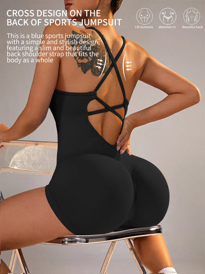 One-Piece Yoga Jumpsuit Skinny Short