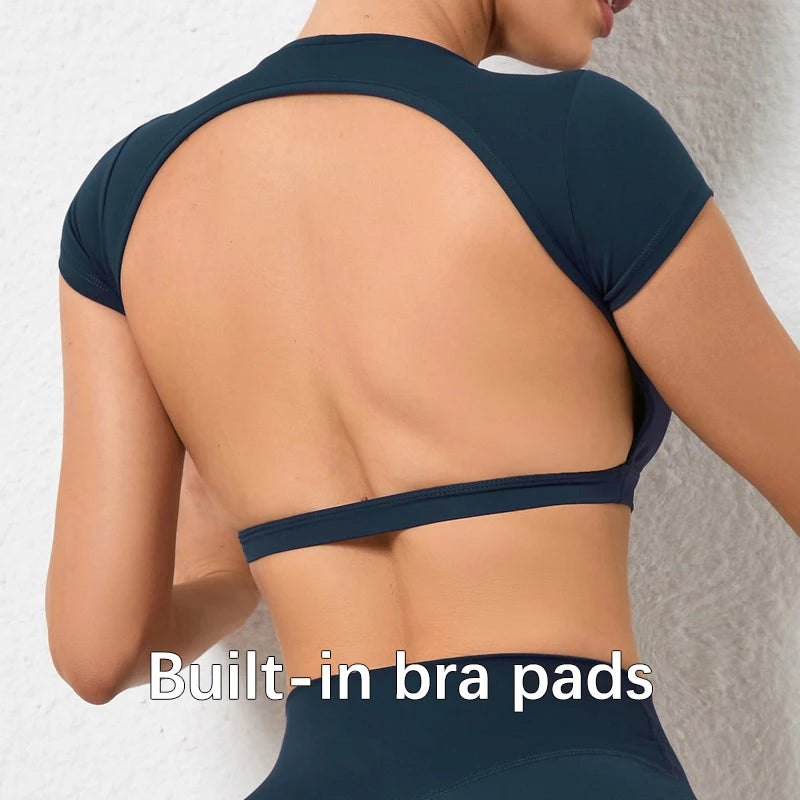 Breathable Workout Tops  Backless Yoga Crop Tops