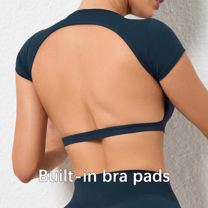 Breathable Workout Tops  Backless Yoga Crop Tops