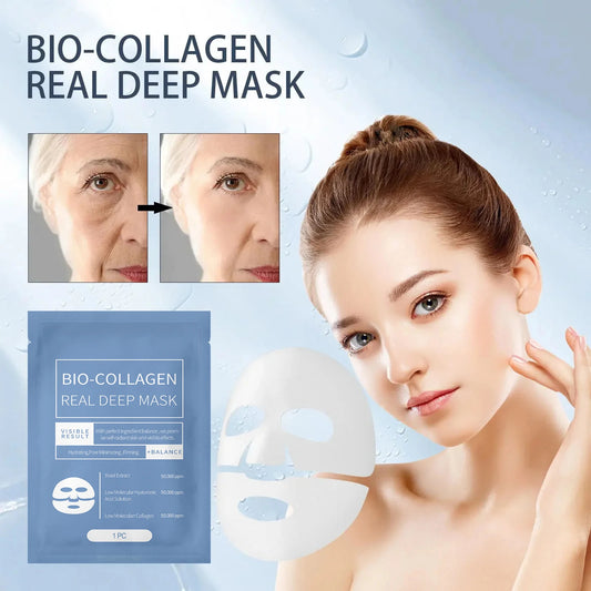 1/3/5/10PCS Bio Collagen Face Mask Anti Wrinkle Fade Face Fine Line Lift Firm Skin Anti-Aging Brighten