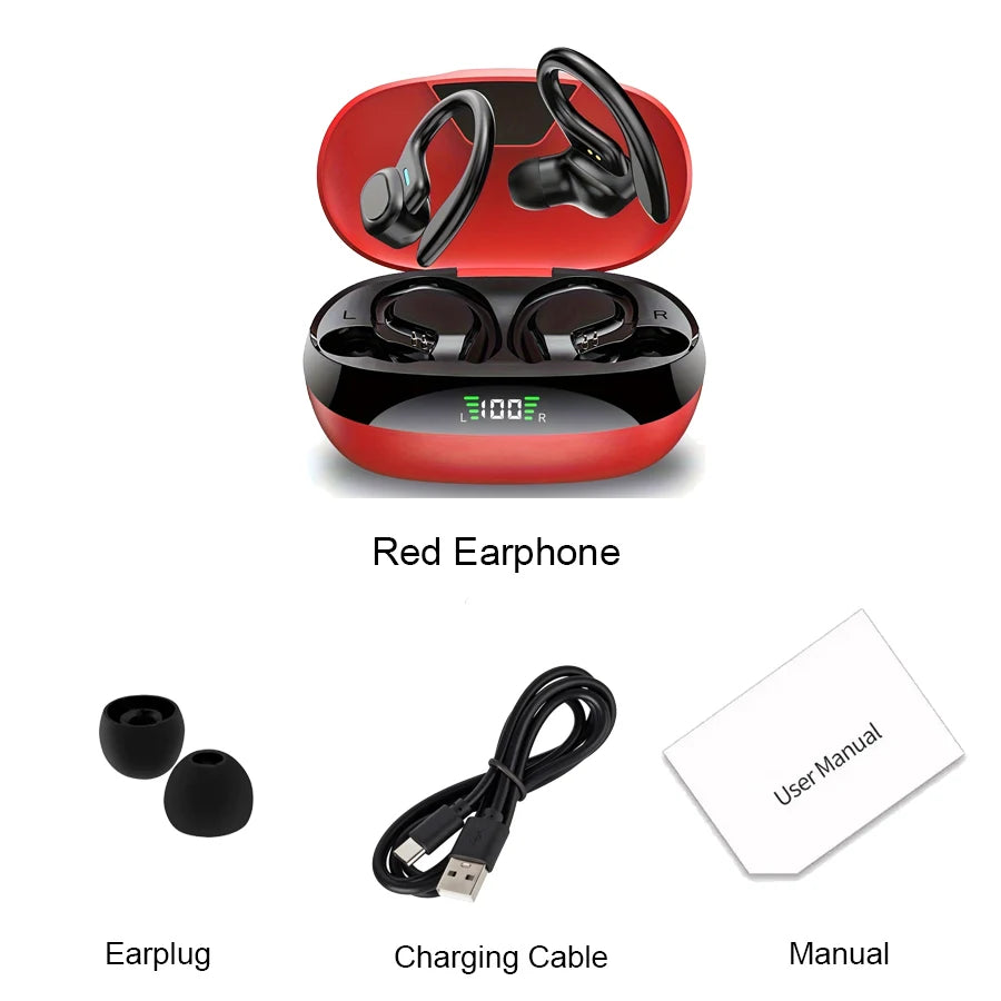 Ture Wireless Earbuds Ear Hook Sports HiFI Stereo Waterproof  With Mic