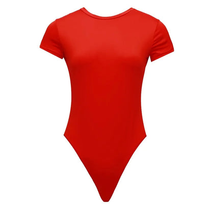 Women Sexy Summer Bodycon Bodysuit Fashion Casual Solid Short Sleeve Body Tops For Women Female Romper