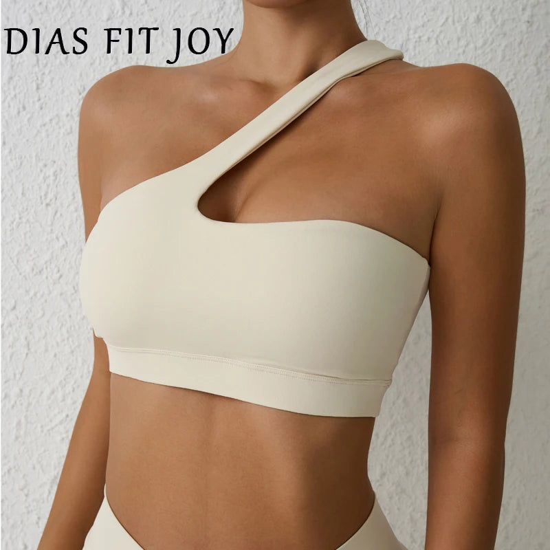 Sexy sports Bra One Shoulder Yoga Bra Detachable
