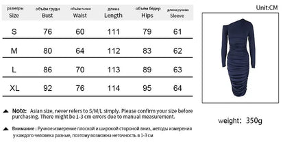 Long Sleeves Folds Dresses Bodycon Solid Sexy