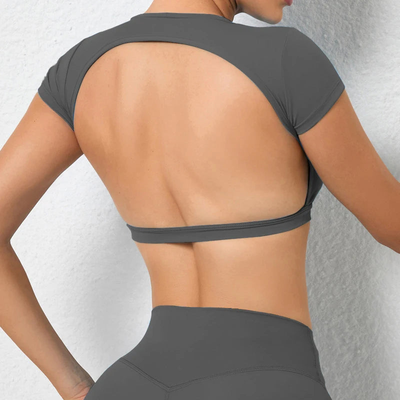 Breathable Workout Tops  Backless Yoga Crop Tops