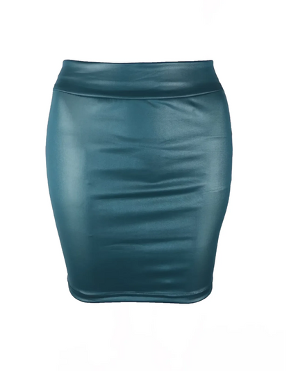 Leather Matte Slim Mini Short High Waist Skirt