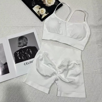 2 Women's Yoga Suits  Sports Bra with Impact Shorts