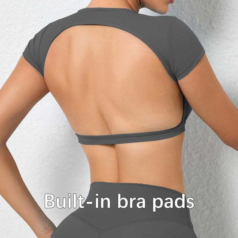 Breathable Workout Tops  Backless Yoga Crop Tops