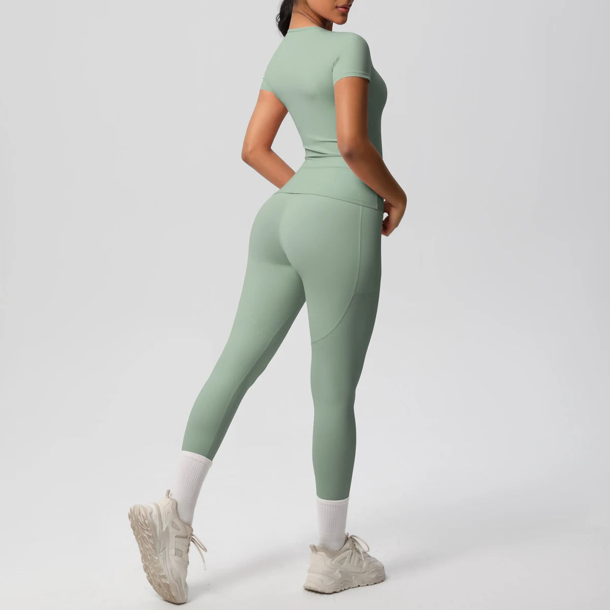 Women 2pcs Patchwork Sport Yoga Suit