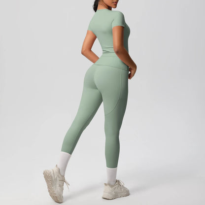 Women 2pcs Patchwork Sport Yoga Suit