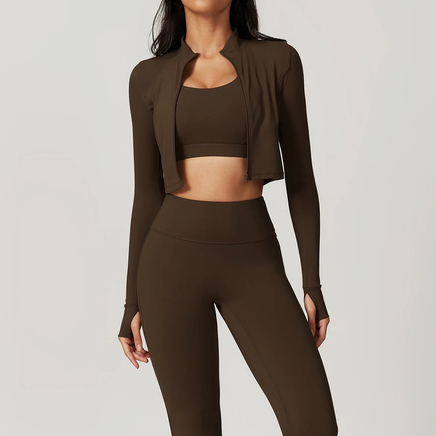 Yoga Set 3PCS  Sports Bra ，Jacket， Leggings