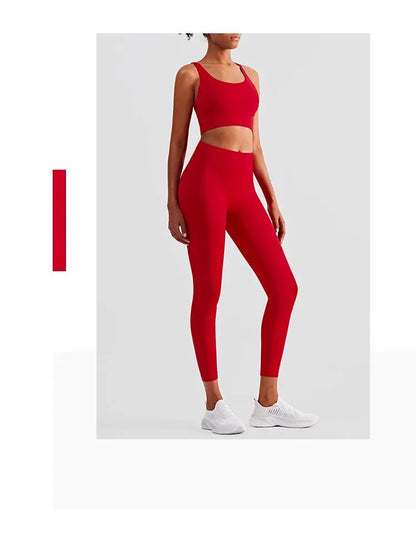 2 Piece Yoga Push Up  Sports Bra Leggings Suit