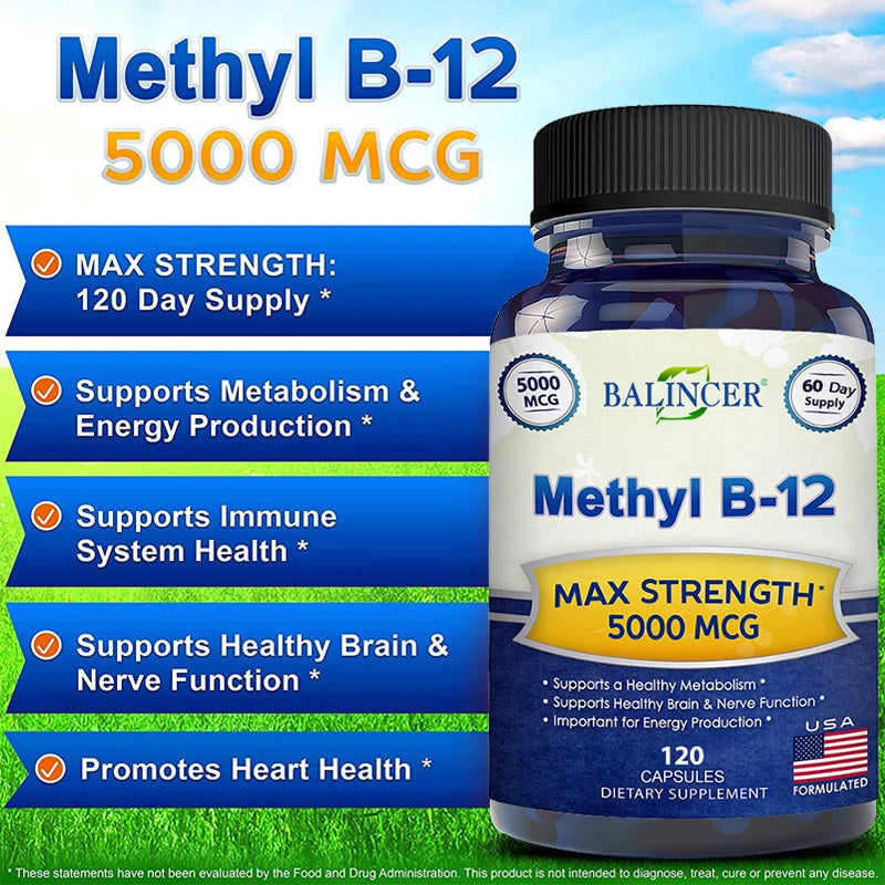 Vitamin B12 - 5000 MCG Supplement
