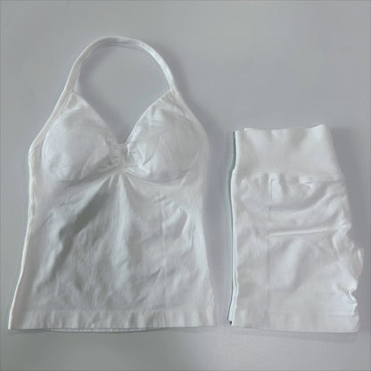 Yoga 2-piece Lace-up Tops and Shorts
