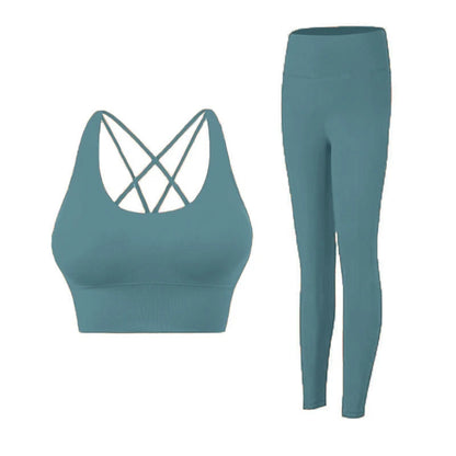 2 Piece Yoga Push Up  Sports Bra Leggings Suit