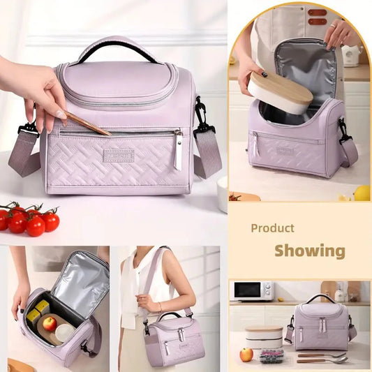 Large Insulated Lunch Bag Cooler Hand washable durable polyester with padded shoulder strap for work, school, picnics
