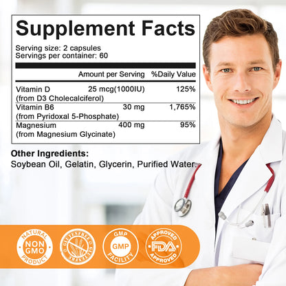 Magnesium Glycinate with Vitamin B6,D3