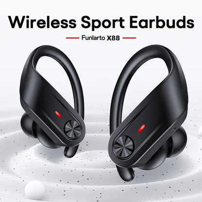 Bluetooth V5.3 Waterproof Headphones IPX7 with Noise Cancelling  80Hrs Playtime