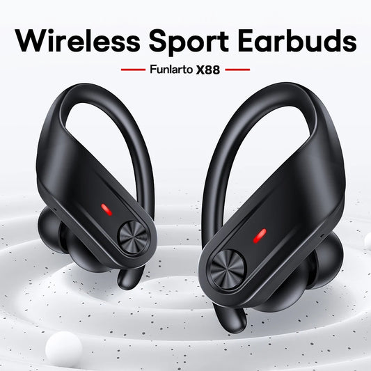Bluetooth V5.3 Waterproof Headphones IPX7 with Noise Cancelling  80Hrs Playtime