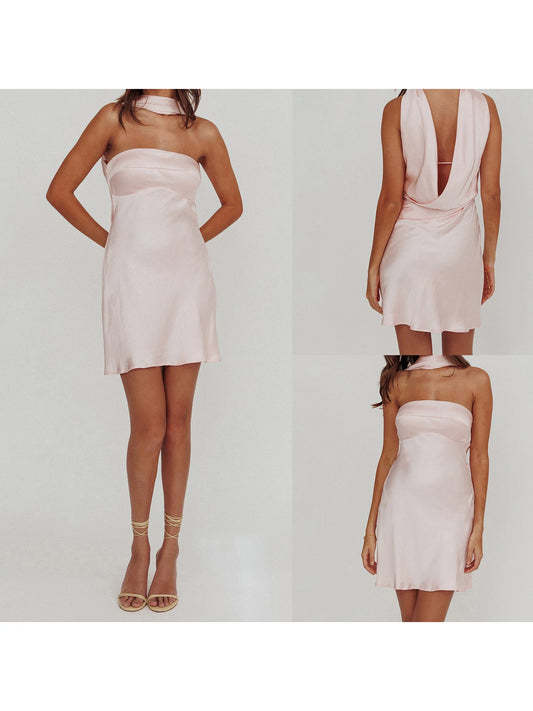 Elegant Women s Halter Neck Sleeveless Mini Dress Backless