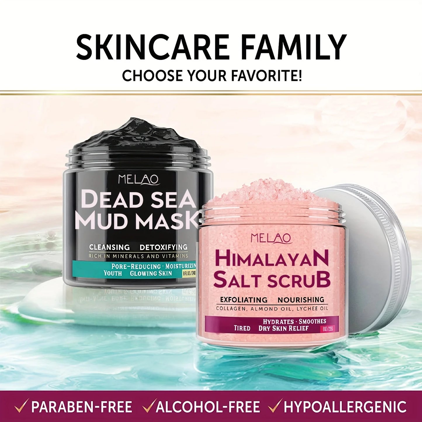 MELAO Himalayan Salt Body Scrub with Collagen and Stem Cells
