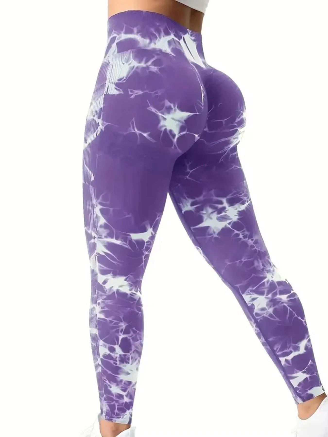 Women Tie Dye Leggings High Waist Lifts Butt Tummy Control