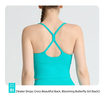 2PCS Yoga Set Crop Top High Waist Legging Fitness Bra Set Breathable