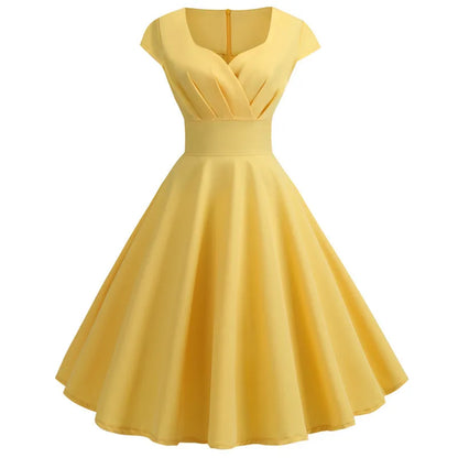 Pink Summer V Neck Vintage Robe Party  Dresses