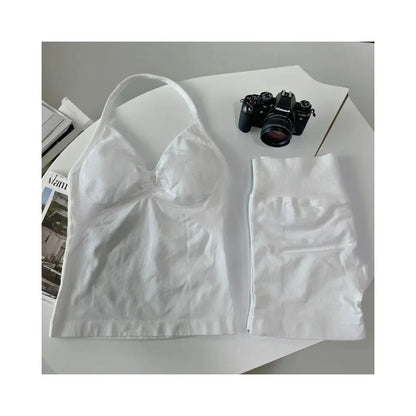 Yoga 2-piece Lace-up Tops and Shorts