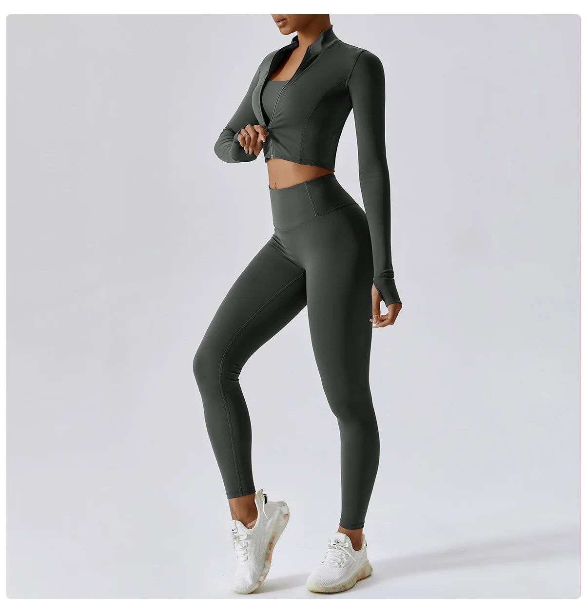 Yoga Set 3PCS  Sports Bra ，Jacket， Leggings