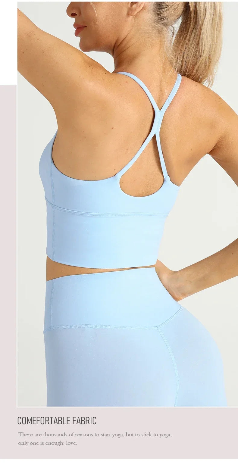 Solid Color  Sexy Cross Back Y shape Sports Bra Fitness Sling