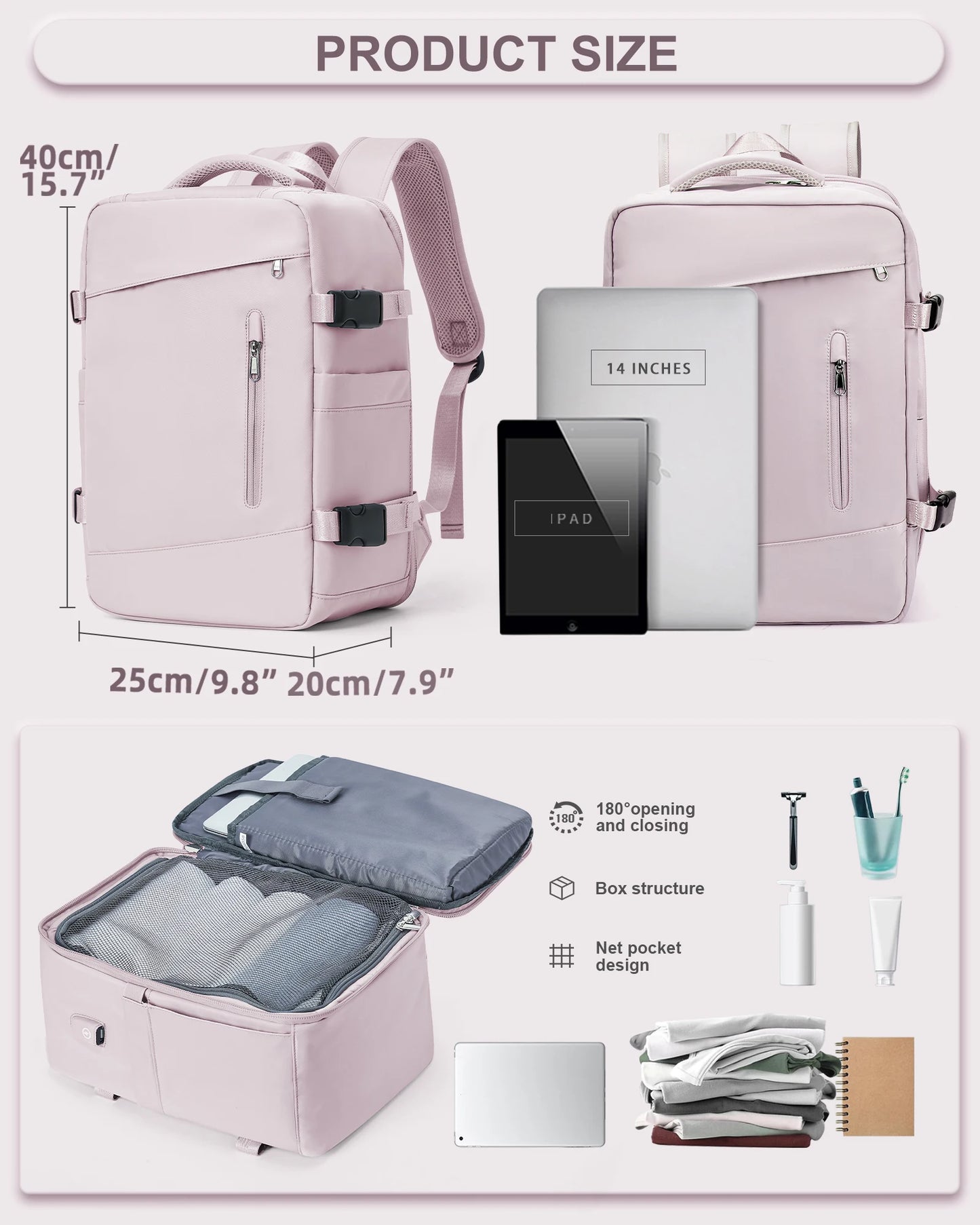Women's Backpack Travel Suitcase  Men Laptop Backpack