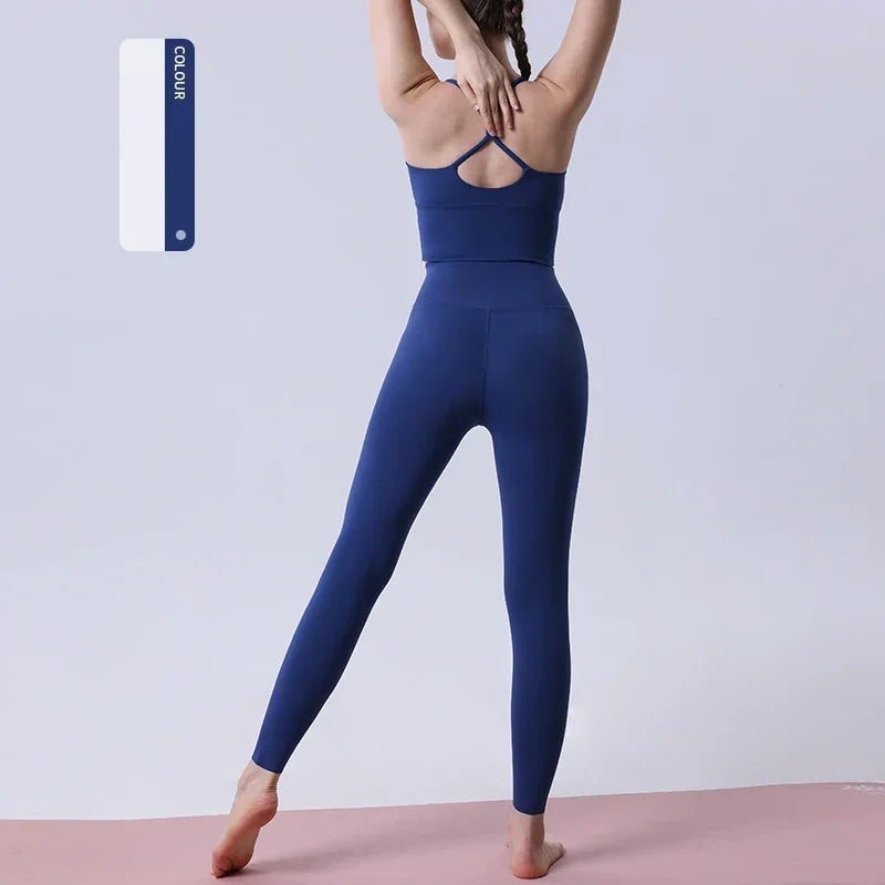 2 Piece Yoga  Set Push Up Sports Bra Leggings