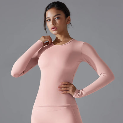 Long Sleeve Fitness Workout Breathable High Elastic Sports Top