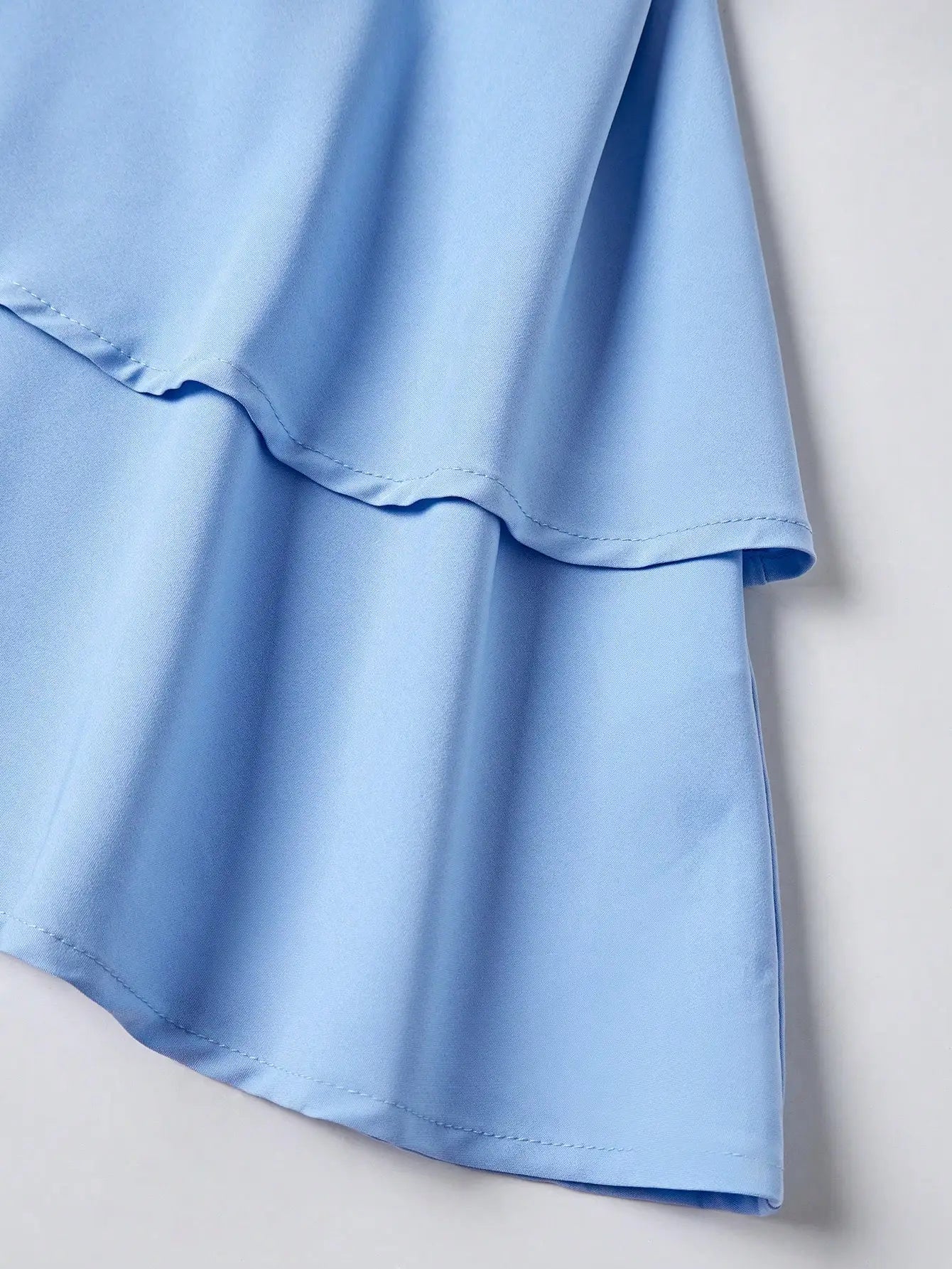 Light Blue Italian Thin Strap Layered Mini Dress Is A Sexy and Cute Short Party Dress