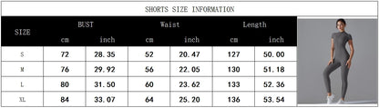 Yoga Set  Jumpsuits One-Piece Suit Zipper Short Sleeve