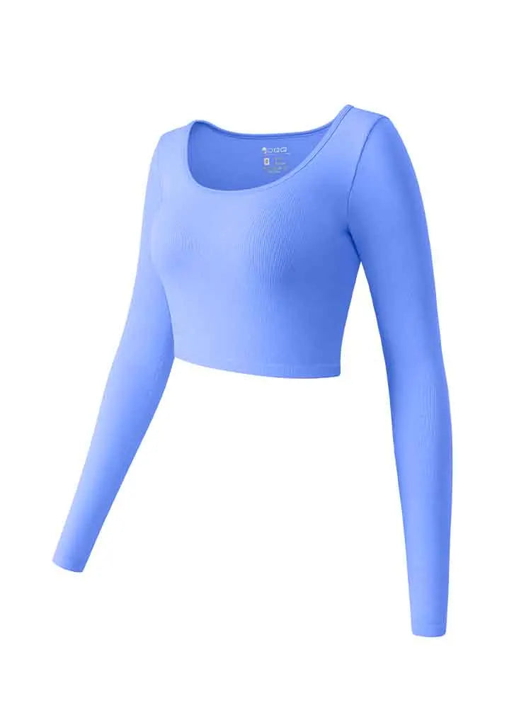 Women's Yoga Top Long Sleeved Round Neck Sports Wear