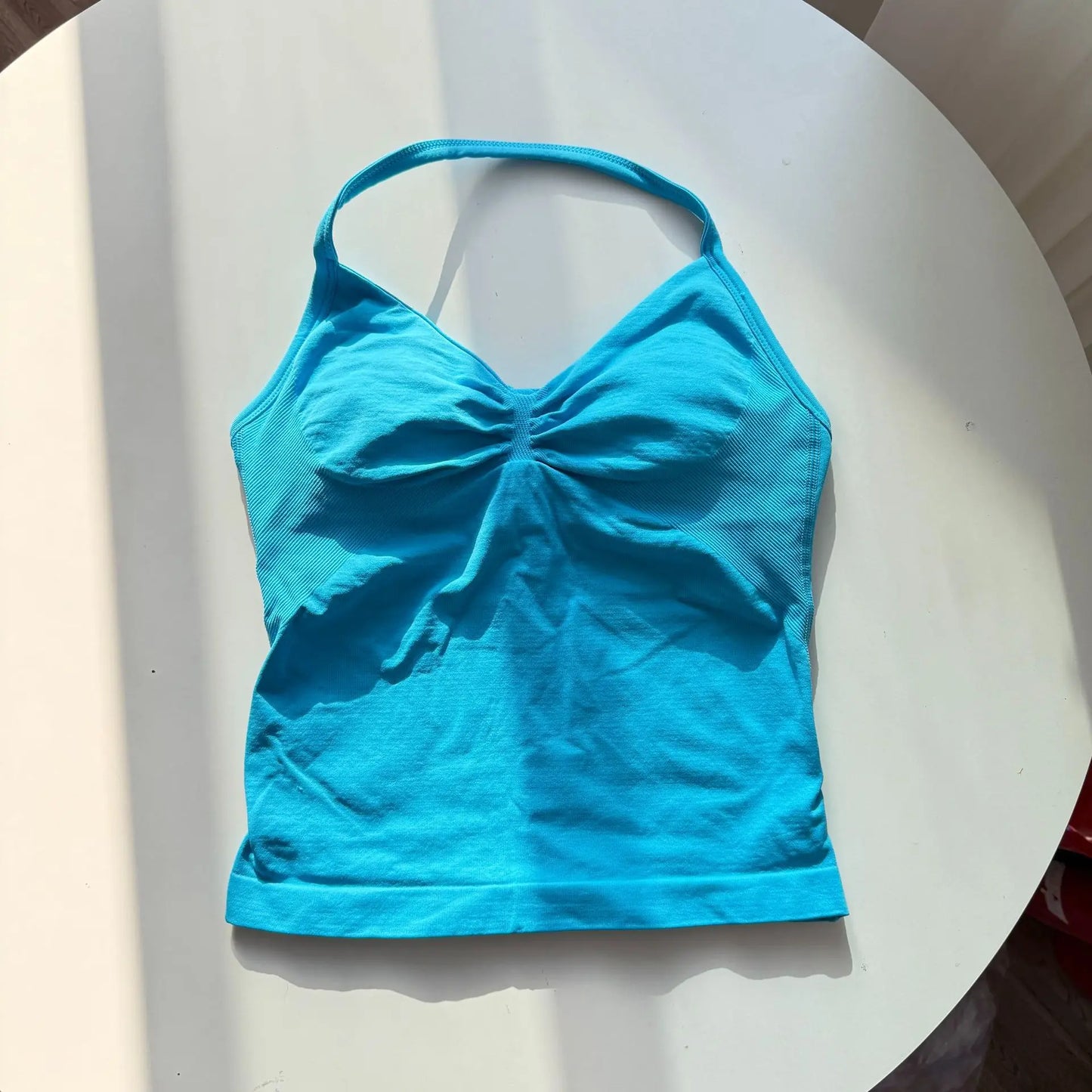 Strappy Yoga Top - Backless  Built-in Bra & Removable Cups for Running