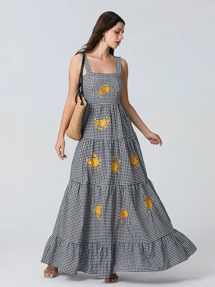 Spaghetti Strap Maxi Dress V-Neck Sleeveless