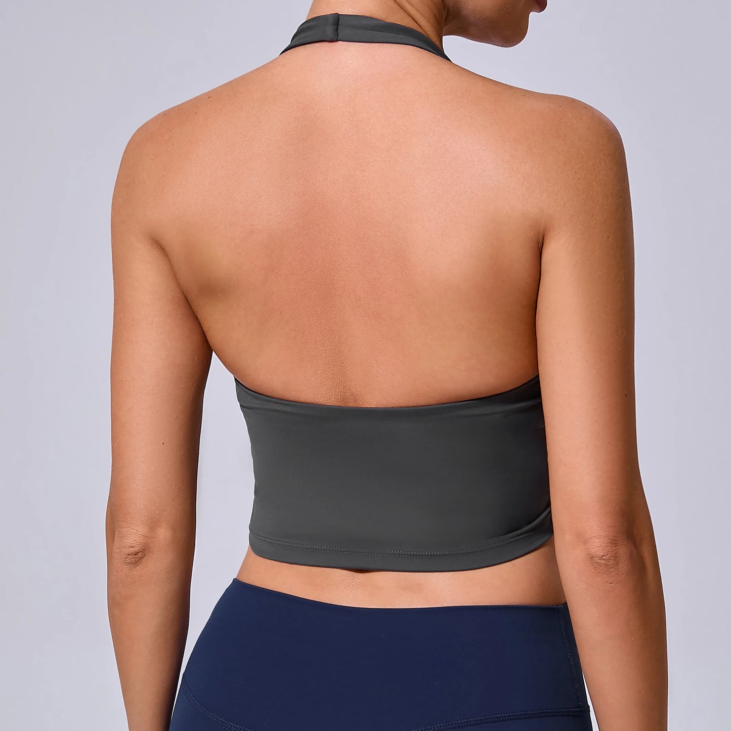 Sports Bra Sexy Hanging Neck High Support Push Up Workout Bra Padded Bralette
