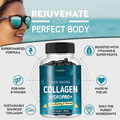 Powerful  Collagen - With Hyaluronic Acid, Biotin & Blueberry