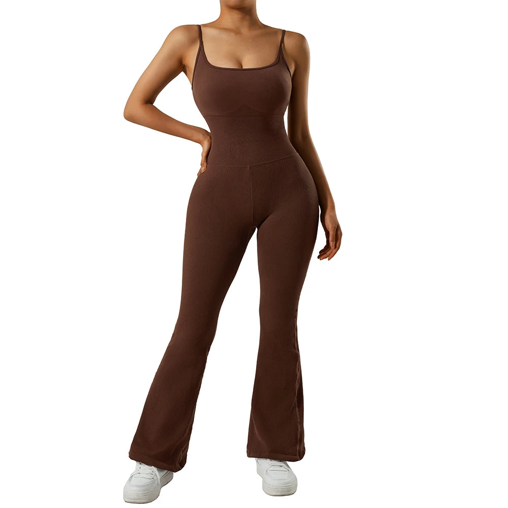 Sleeveless Yoga  Bodycon Rompers Backless