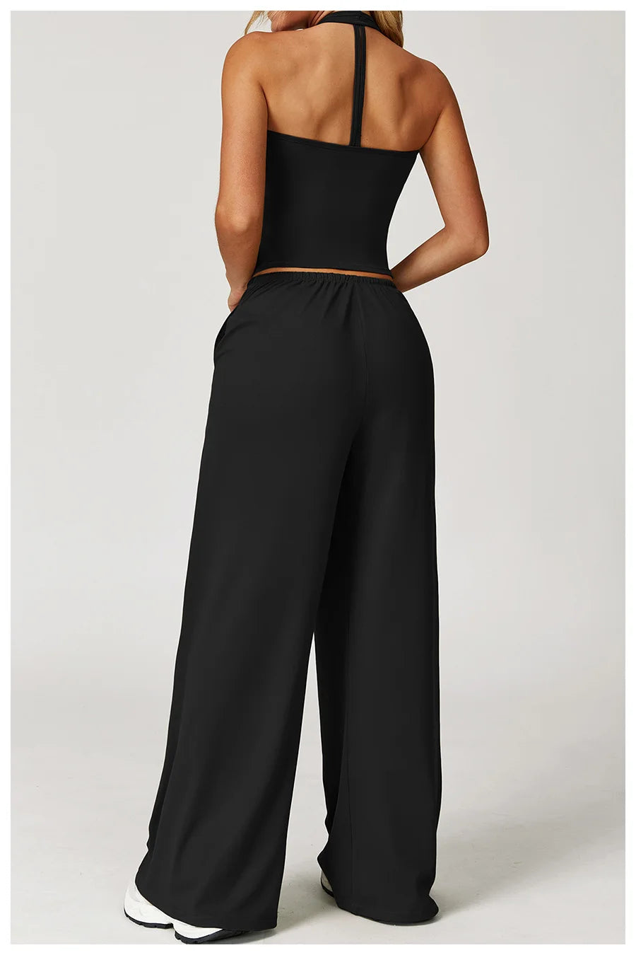 Set 2 Pieces Wide leg straight pants Tracksuit Sports Tank Top