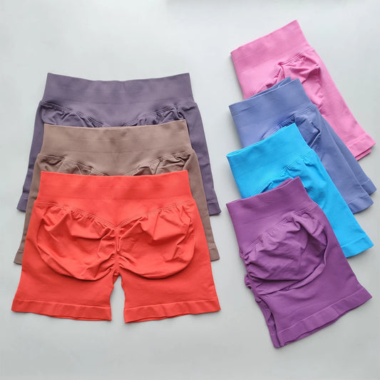 Scrunch Shorts Low Ribbed Band  Seamless Shorts Booty Hight Stretch